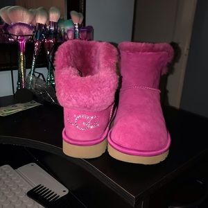 Pink uggs with rhinestones